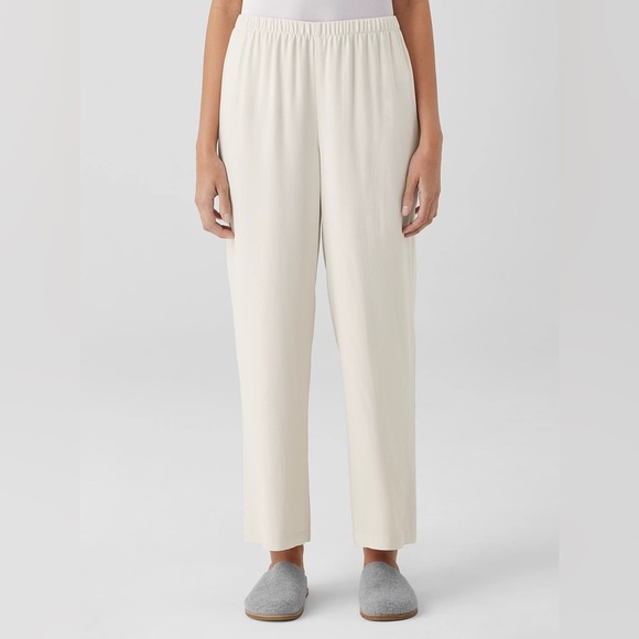 NWT Eileen Fisher Silk Georgette Crepe Straight Pant - Picture 3 of 8